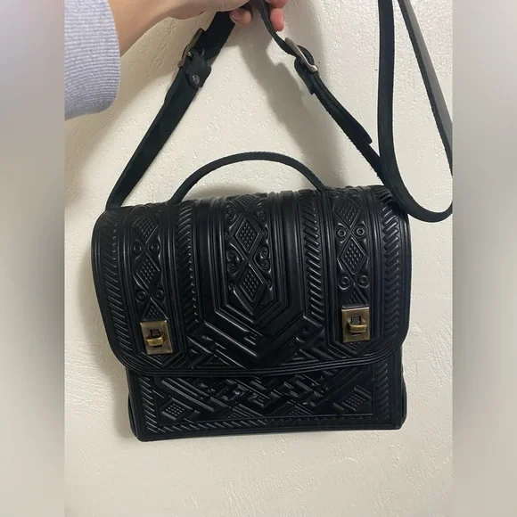 Leather crossbody briefcase purse - Picture 2 of 7